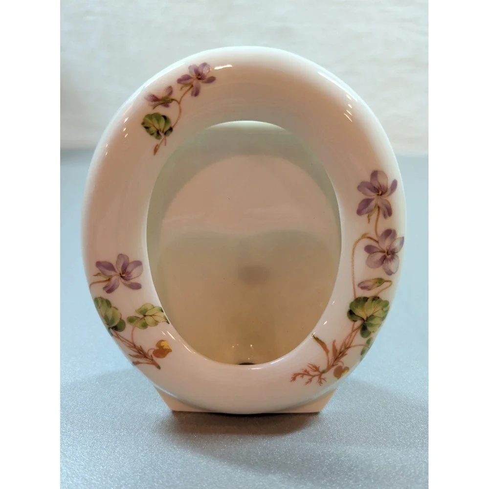 Takahashi San Francisco Vintage Porcelain Floral Picture Frame Violets‎ Japan